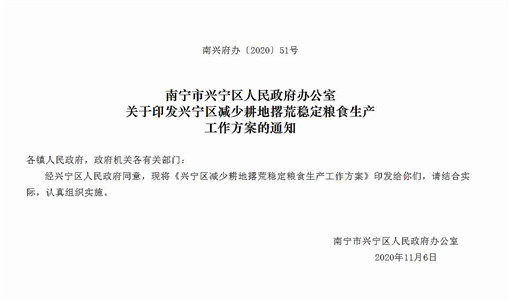 兴宁区减少耕地撂荒稳定粮食生产工作方案-官网截图